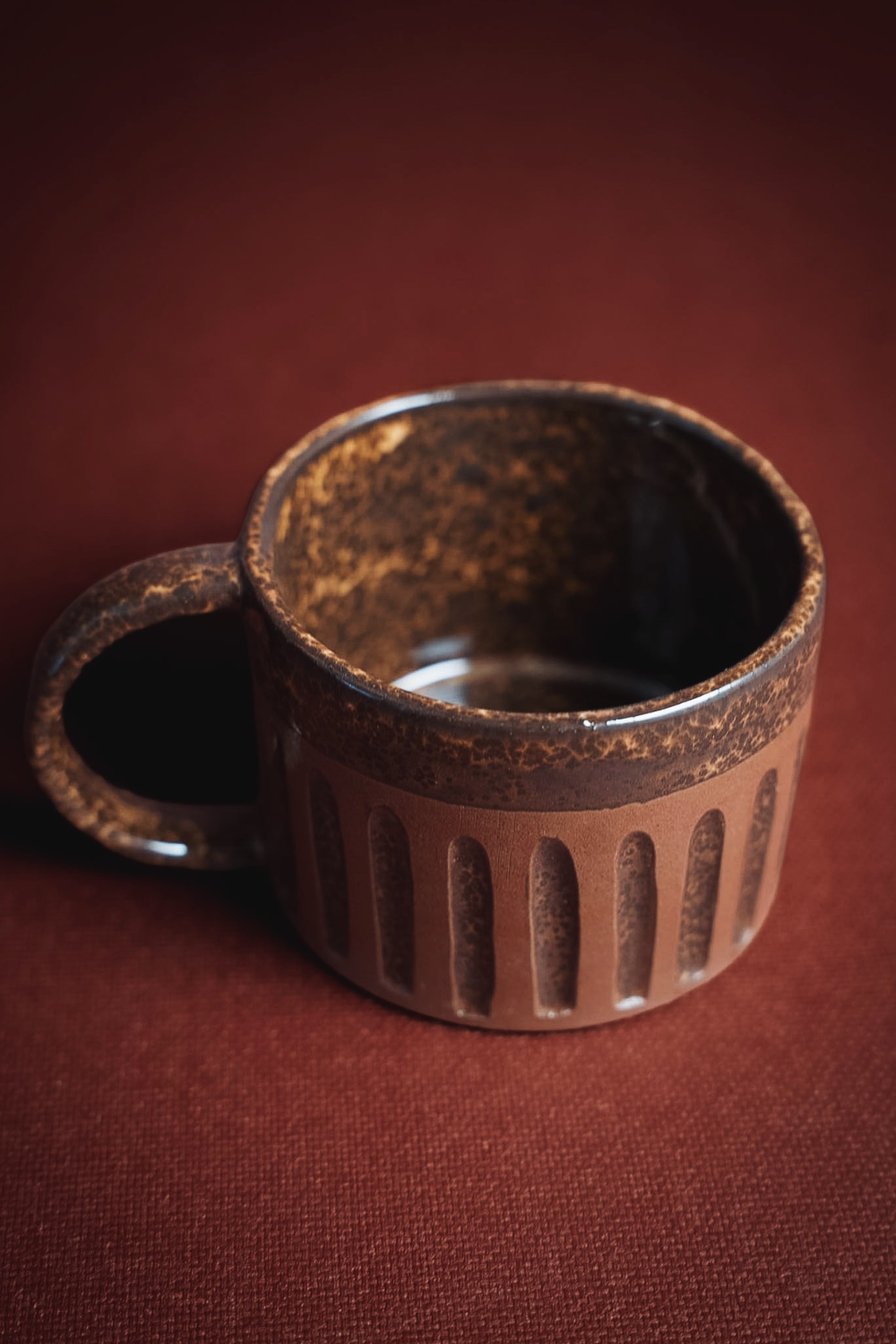 Mocha Stoneware Bardak – Terracotta & Kahve– 2’Li Set - 2