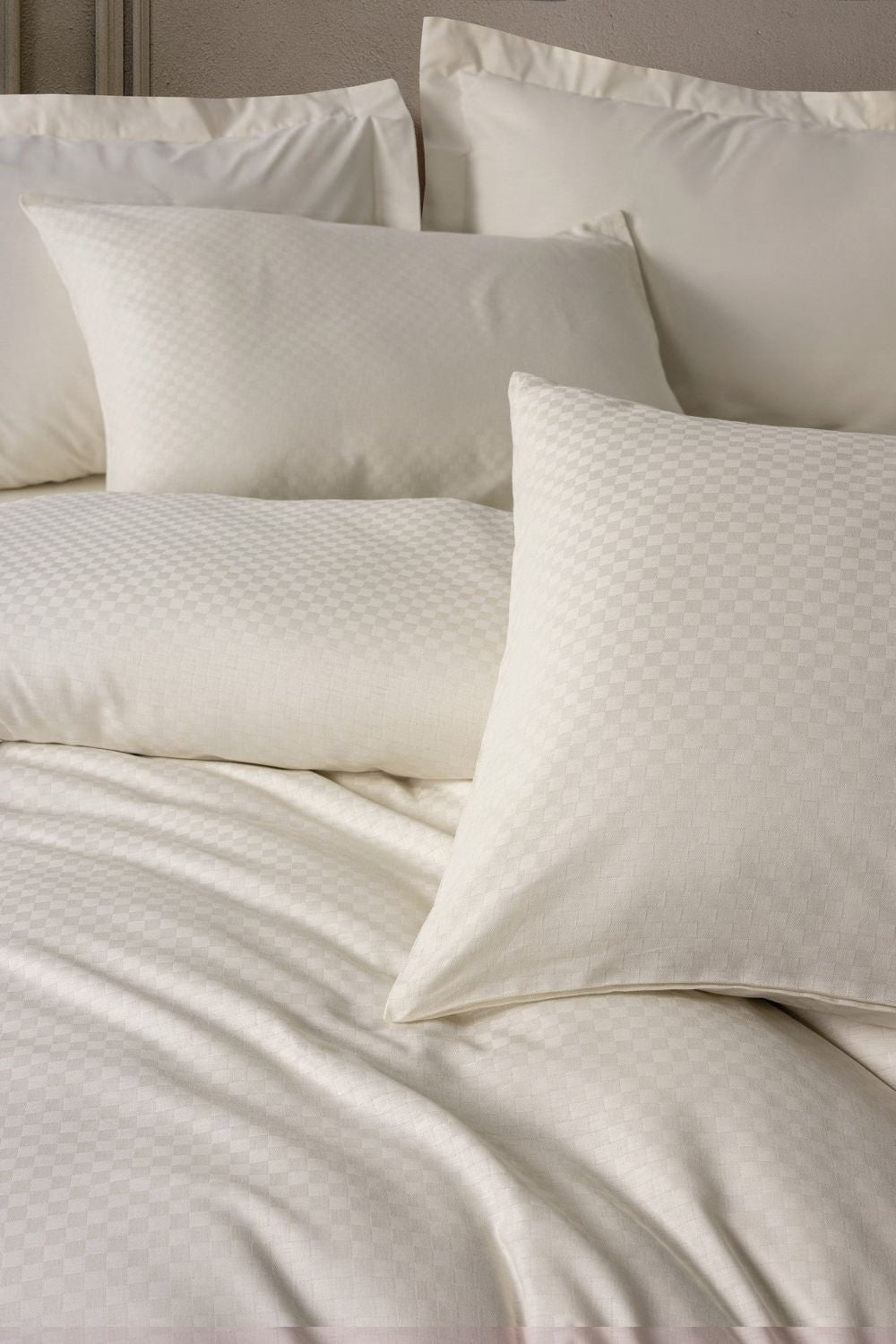 Plaid Ranforce Tek Kişilik Nevresim Takımı Krem - 1
