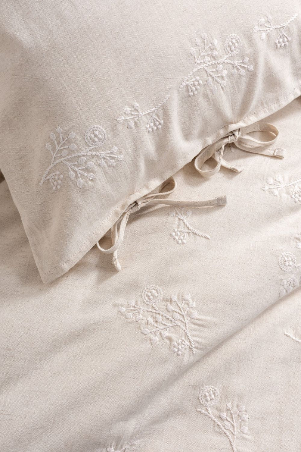Cotton Keten Çift Kişilik Nevresim Takımı Esmira Bej - 2