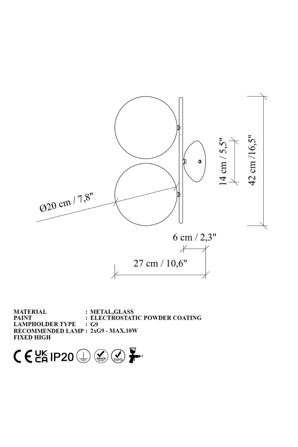 Cypress 14150 Cam Aplik Duvar Aydınlatma - 7
