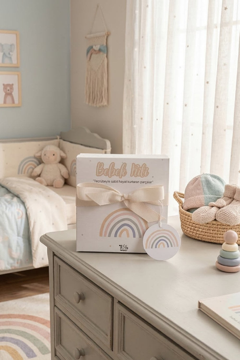 Pastel Rainbow Organik Pamuk Hediye Bebek Kiti - 0