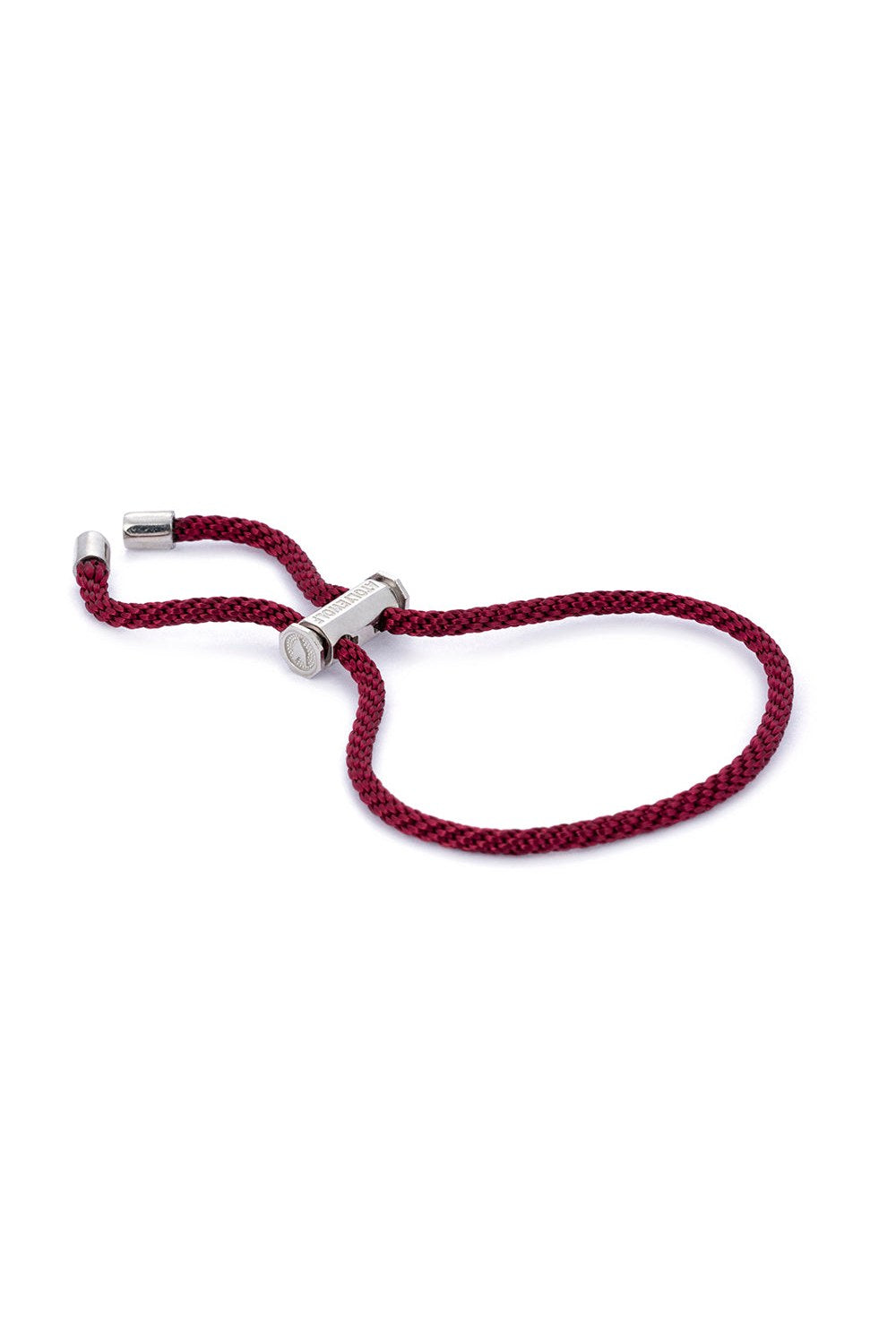 Bordo İp Bileklik, Gümüş - 1