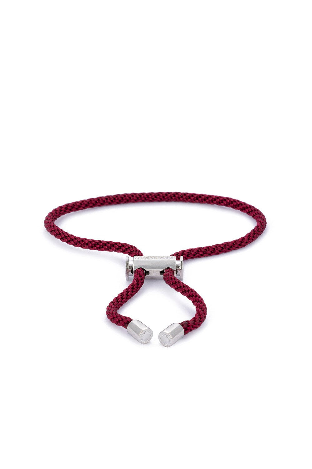 Bordo İp Bileklik, Gümüş - 2
