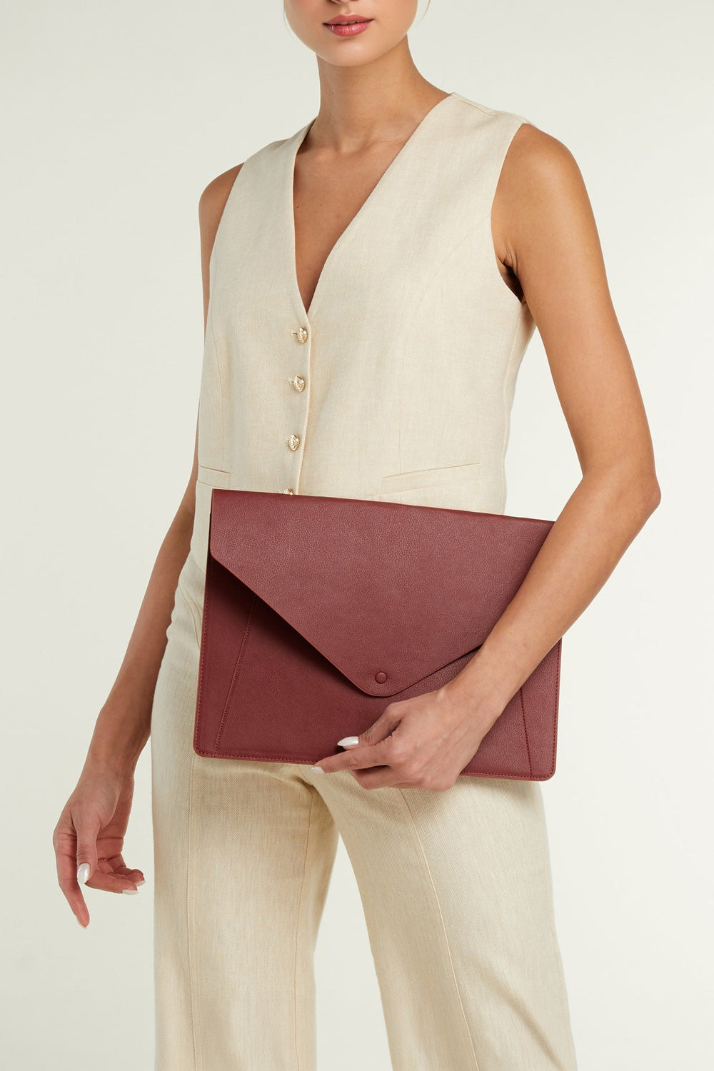 Apple Leather Maroon Laptop Sleeve - 0