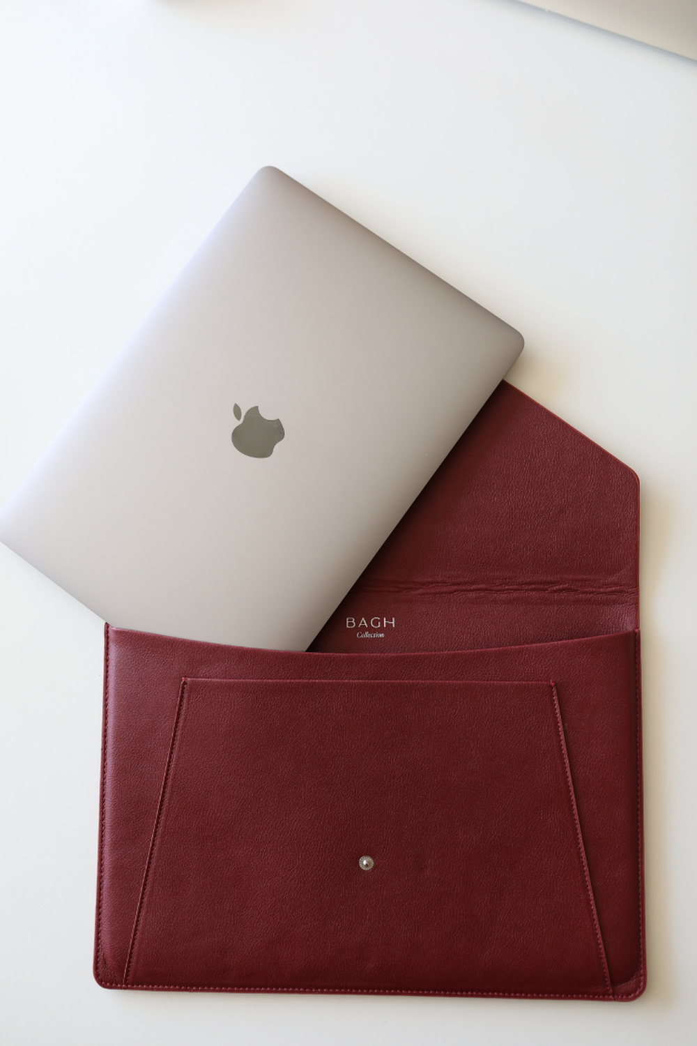 Apple Leather Maroon Laptop Sleeve - 2
