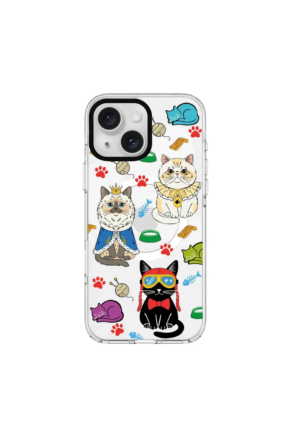 Royal Cats-Clear Kılıf Magsafe Özellikli - Iphone 15 - 0