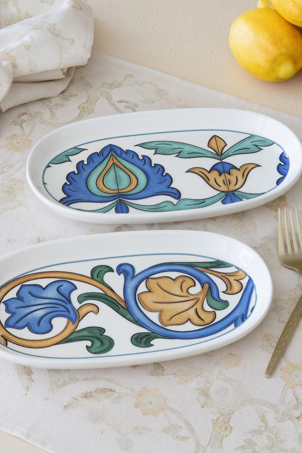 Limoncello Oval Servis Tabağı 2'li Set, Gri, 23 Cm - 0
