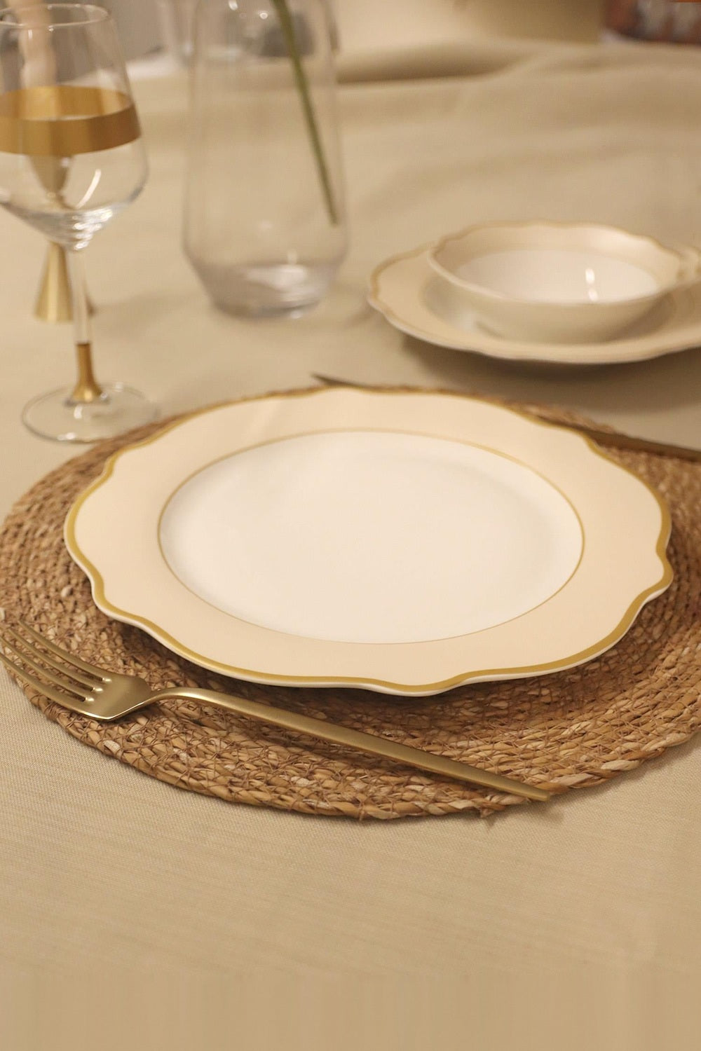 Jaswely Servis Tabağı 6 Parça, Krem, 27 Cm - 3