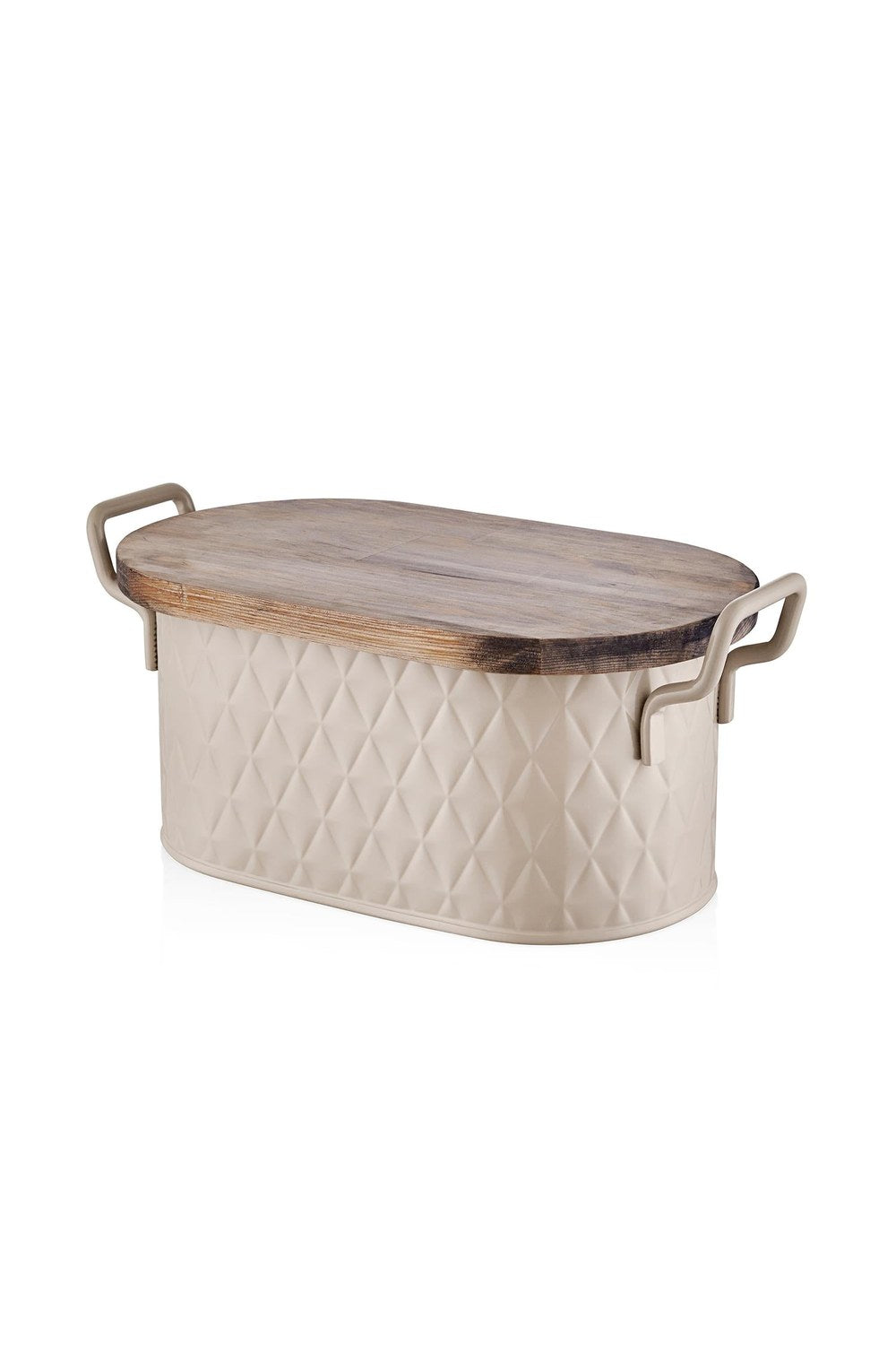 Prizma Ekmek Saklama Kabı, Karamel, 40 × 22 × 18 Cm - 1