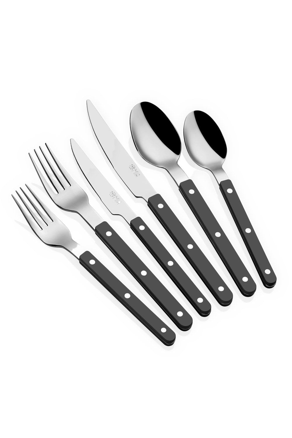 Comida Çatal Kaşık Bıçak Takımı, Siyah, 36 Parça - 2