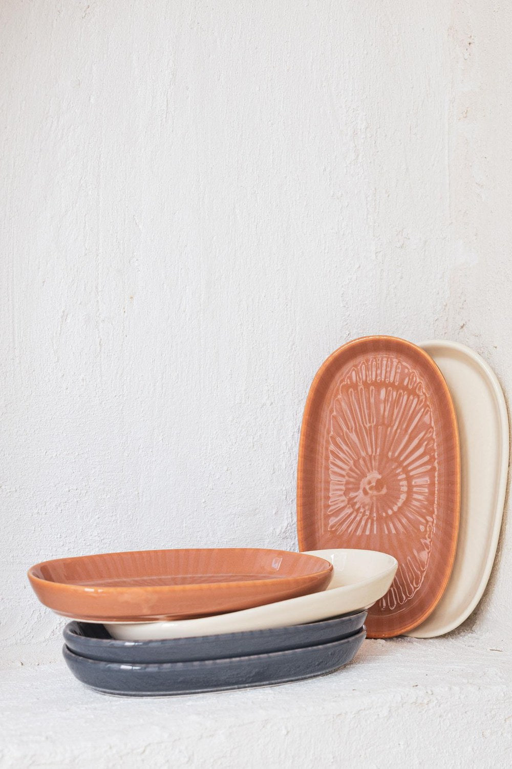 Noon Oval Servis Tabağı 2'li, Gri, 17 Cm - 0