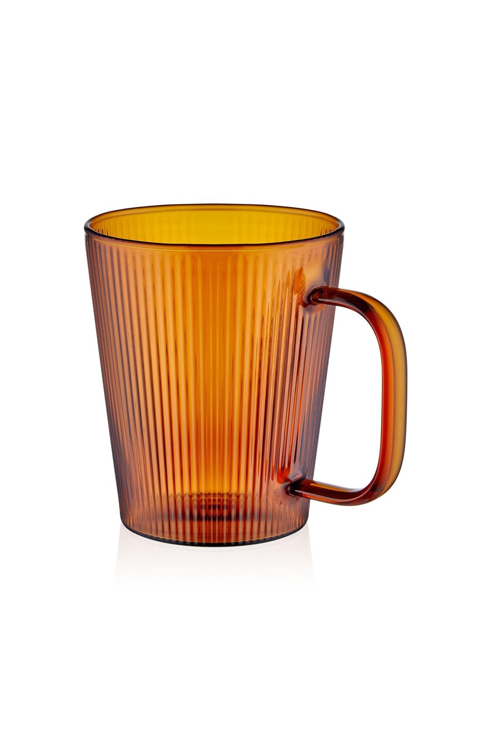 Striped Borosilikat Cam Kupa Amber 400 Ml - 3