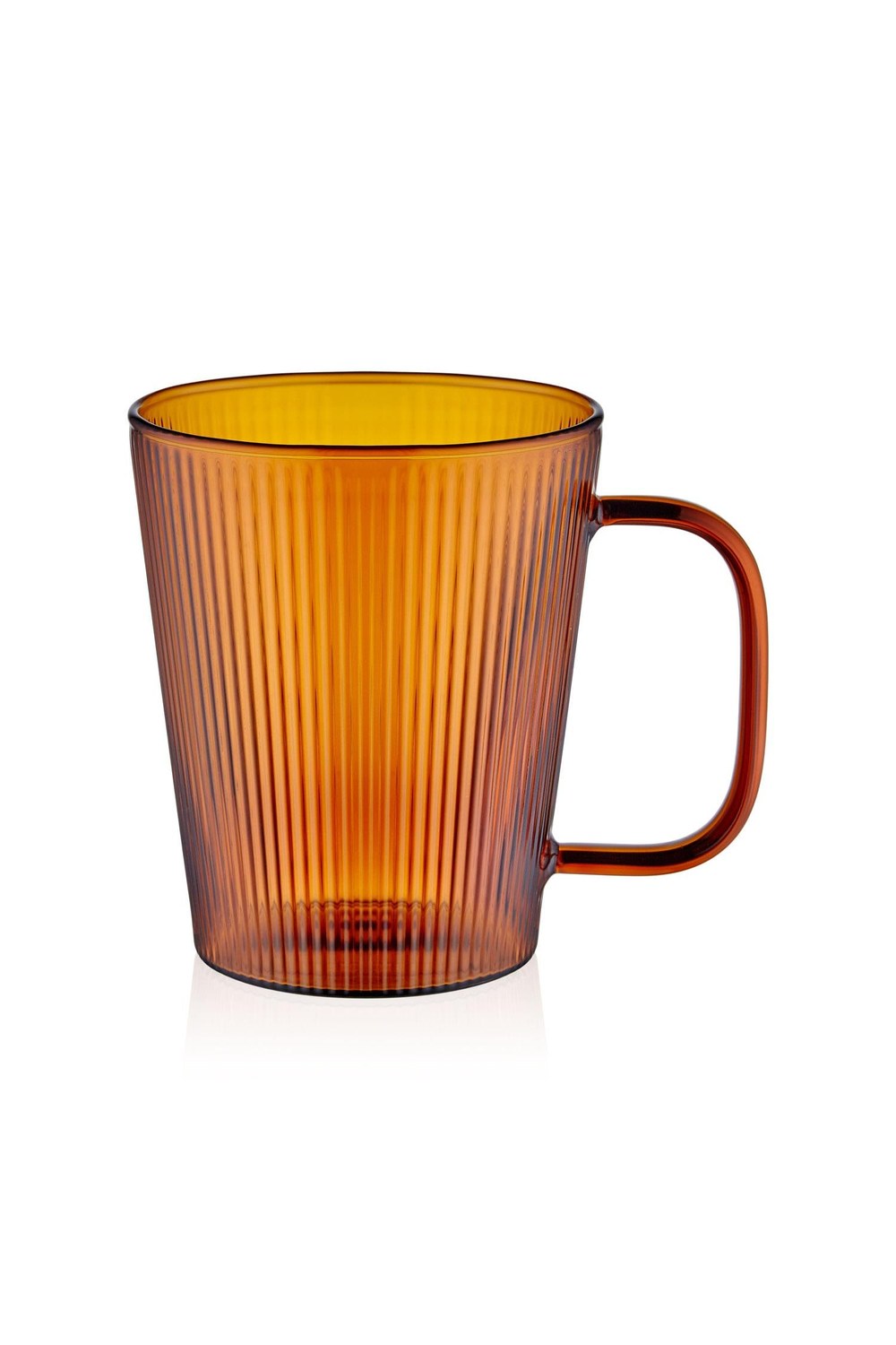 Striped Borosilikat Cam Kupa Amber 400 Ml - 4
