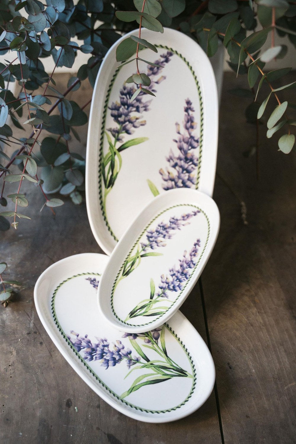 Provence Lavanta Oval Servis Tabağı 2'li, 17 × 11 Cm - 0