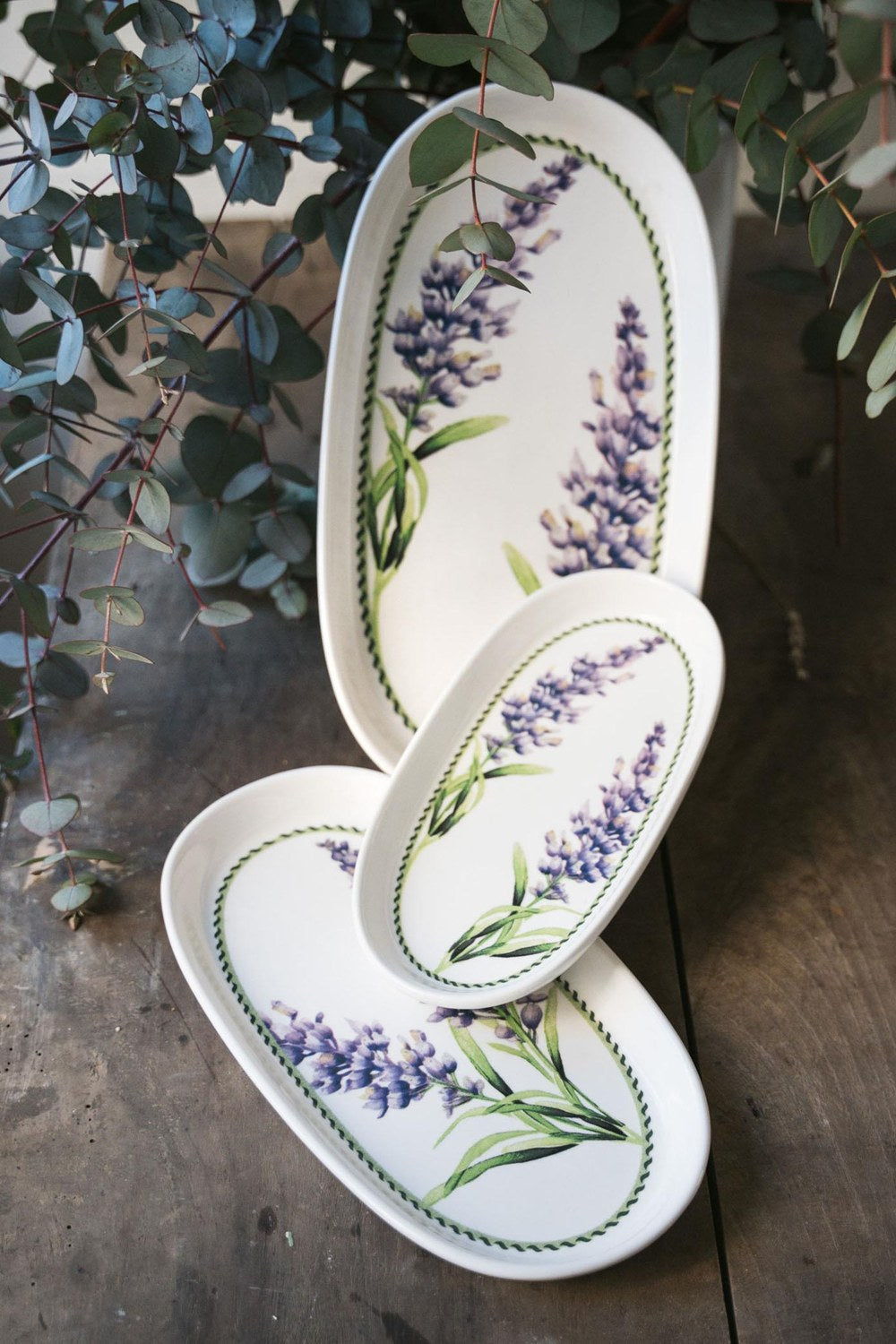 Provence Lavanta Oval Servis Tabağı 2'li, 29 × 16 Cm - 0