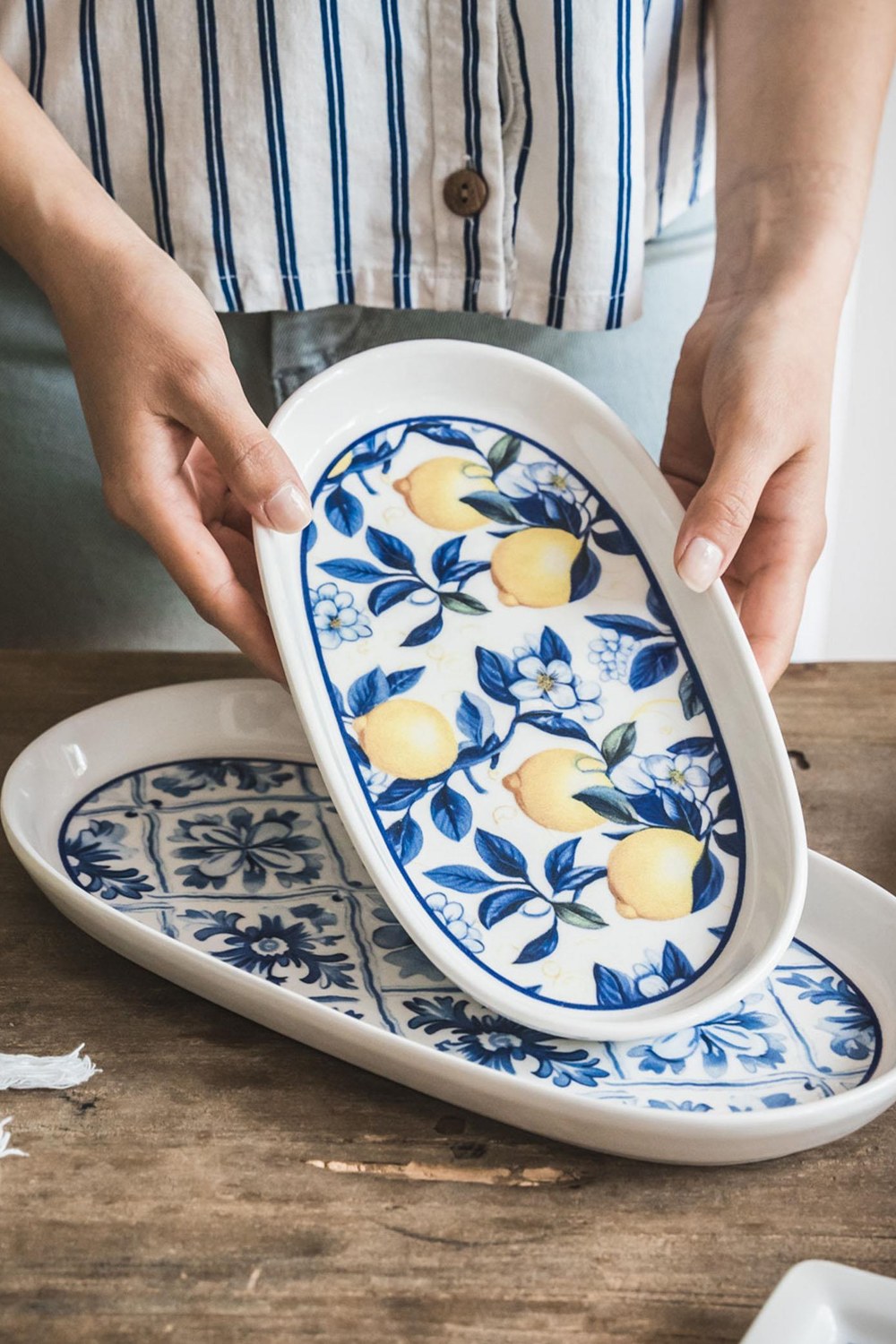 Odore Di Limone Oval Servis Tabağı 2'li, 29 × 16 Cm - 1