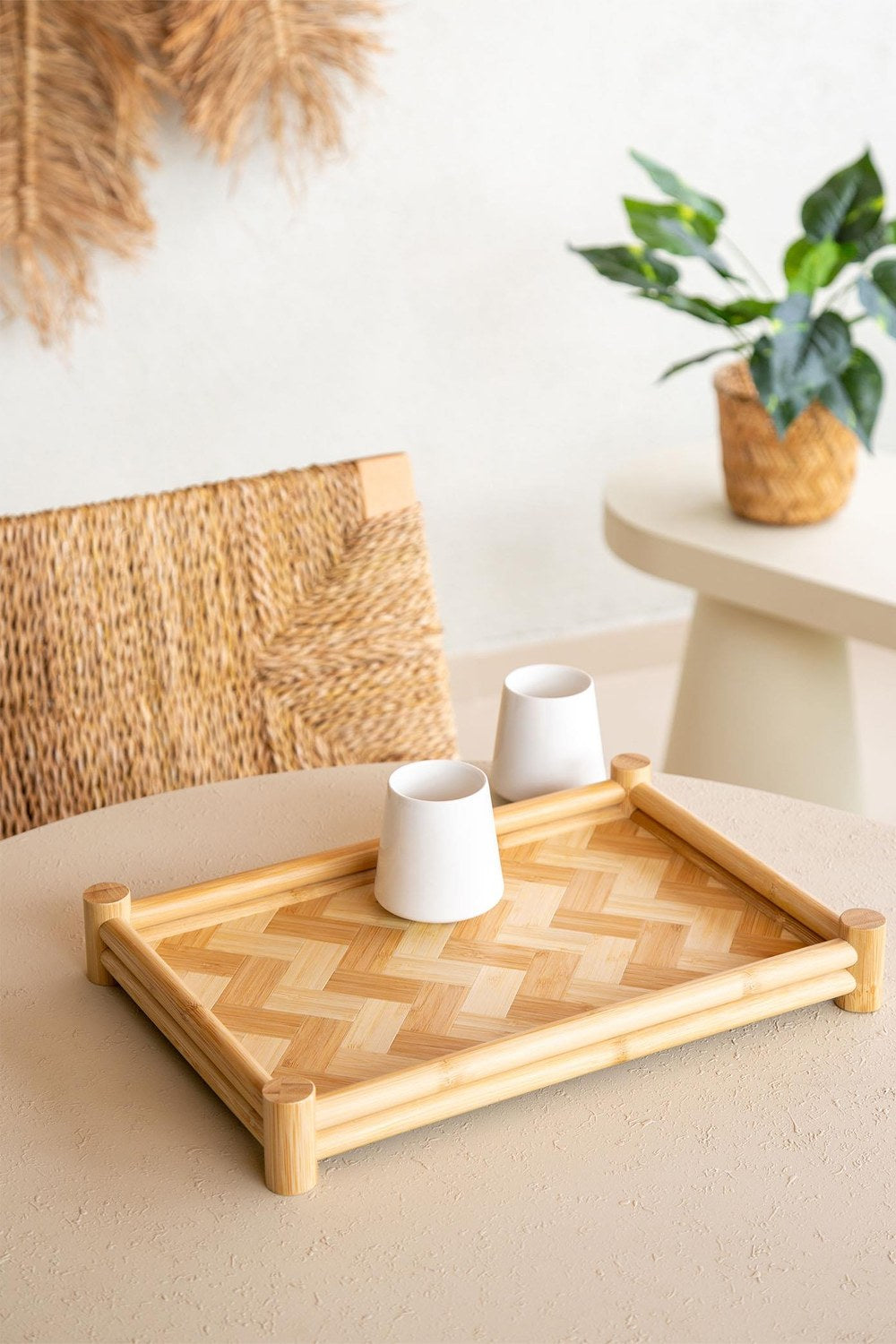 Wicker Bambu Tepsi, 36 × 25 × 5 Cm - 3