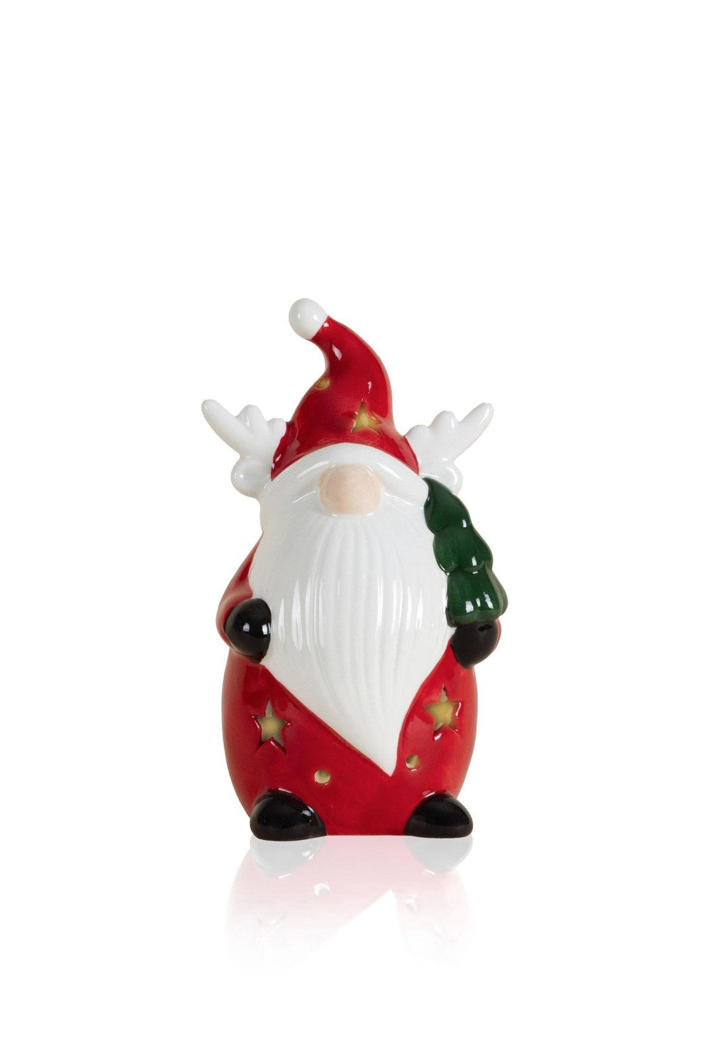 Dekoratif Led Işıklı Biblo, Kırmızı Beyaz, 8 × 7 × 13 Cm - 0