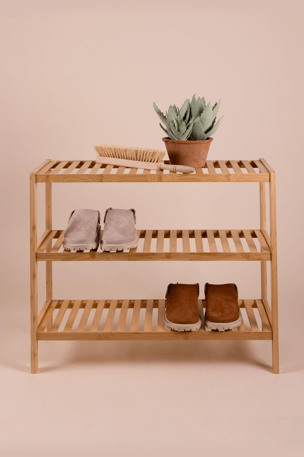 Bambu 3 Katlı Düzenleyici Dolap Raf Ayakkabılık, 70 × 59 × 26 Cm - 3