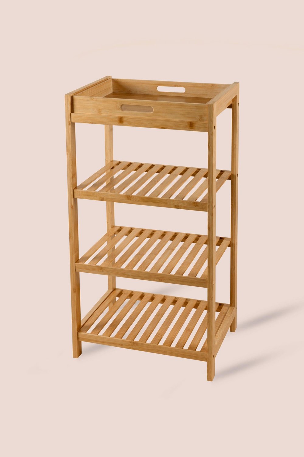 Bambu 4 Katlı Tepsili Düzenleyici Dolap Raf, 75 × 40 × 30 Cm - 4