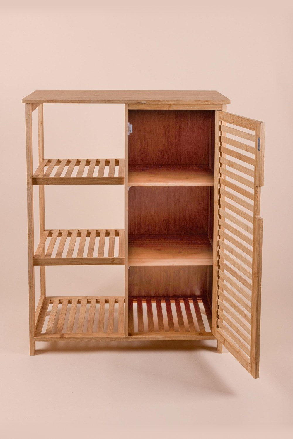 Bambu 4 Katlı Kapaklı Düzenleyici Dolap Raf, 87 × 66 × 33 Cm - 3