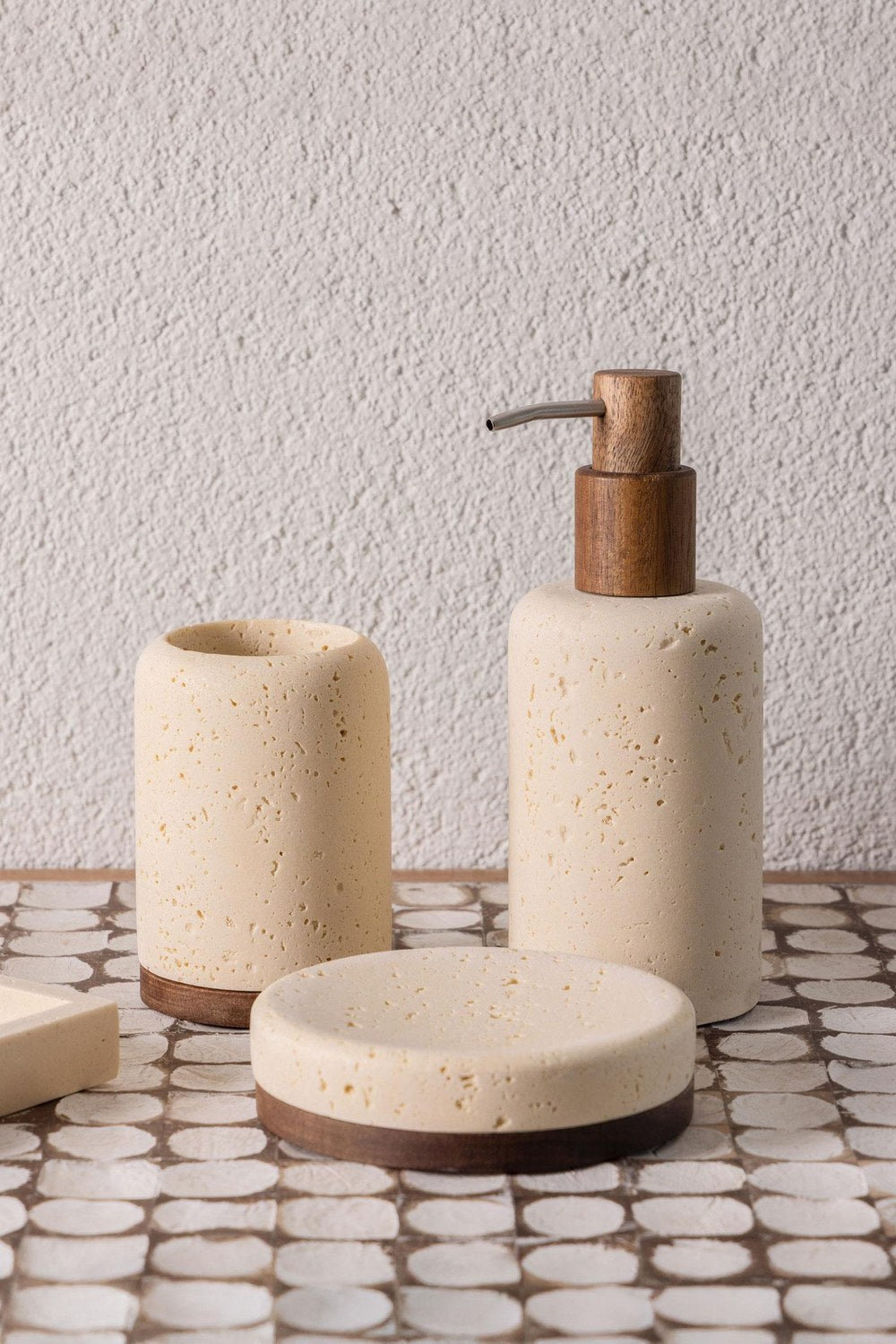 Travertine Banyo Seti, Bej, 3 Parça - 2