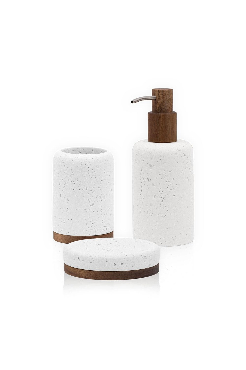 Travertine Banyo Seti, Beyaz, 3 Parça - 4