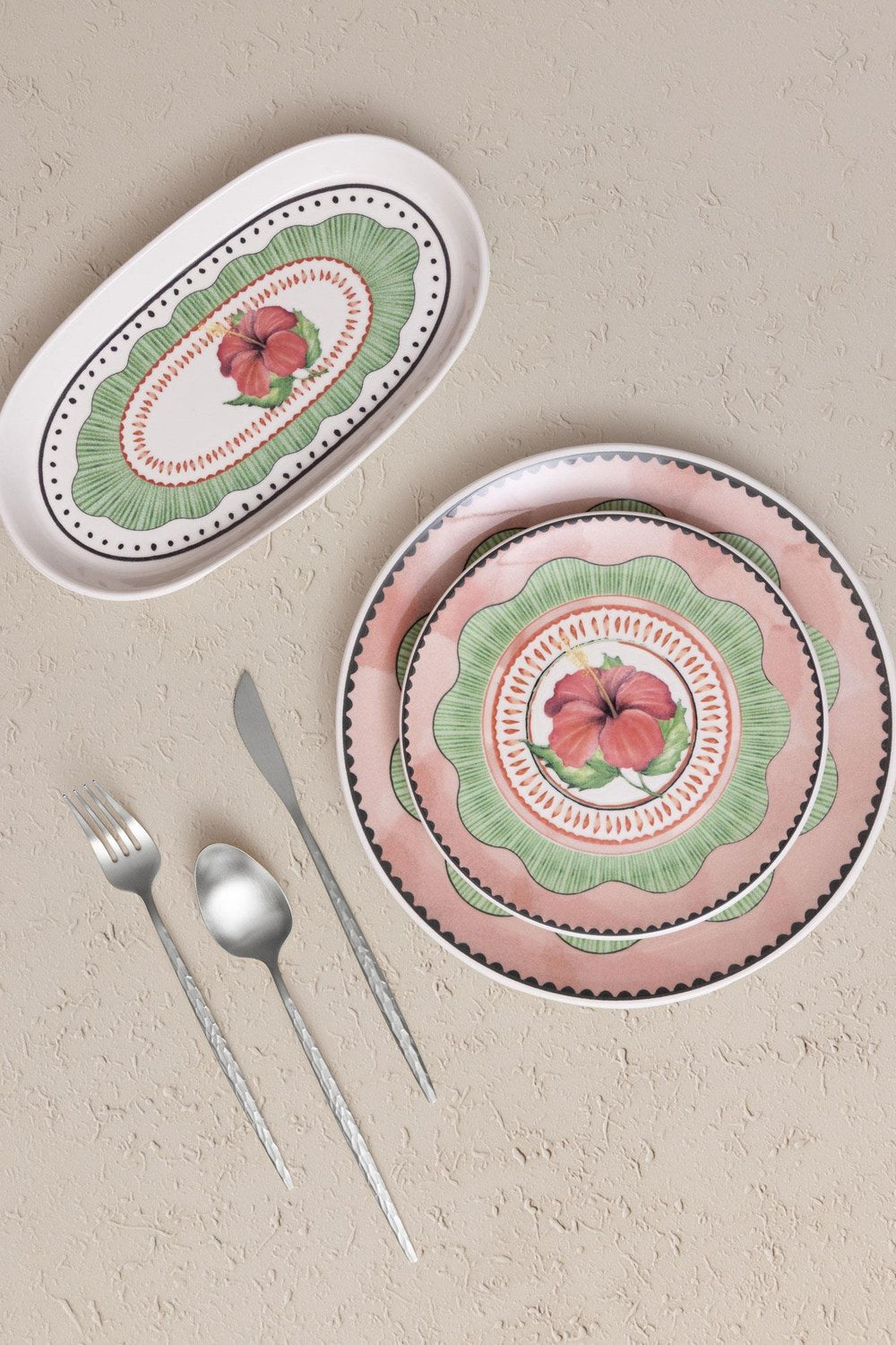 Spring Oval Servis Tabağı 2'li, 23 × 14 Cm - 1