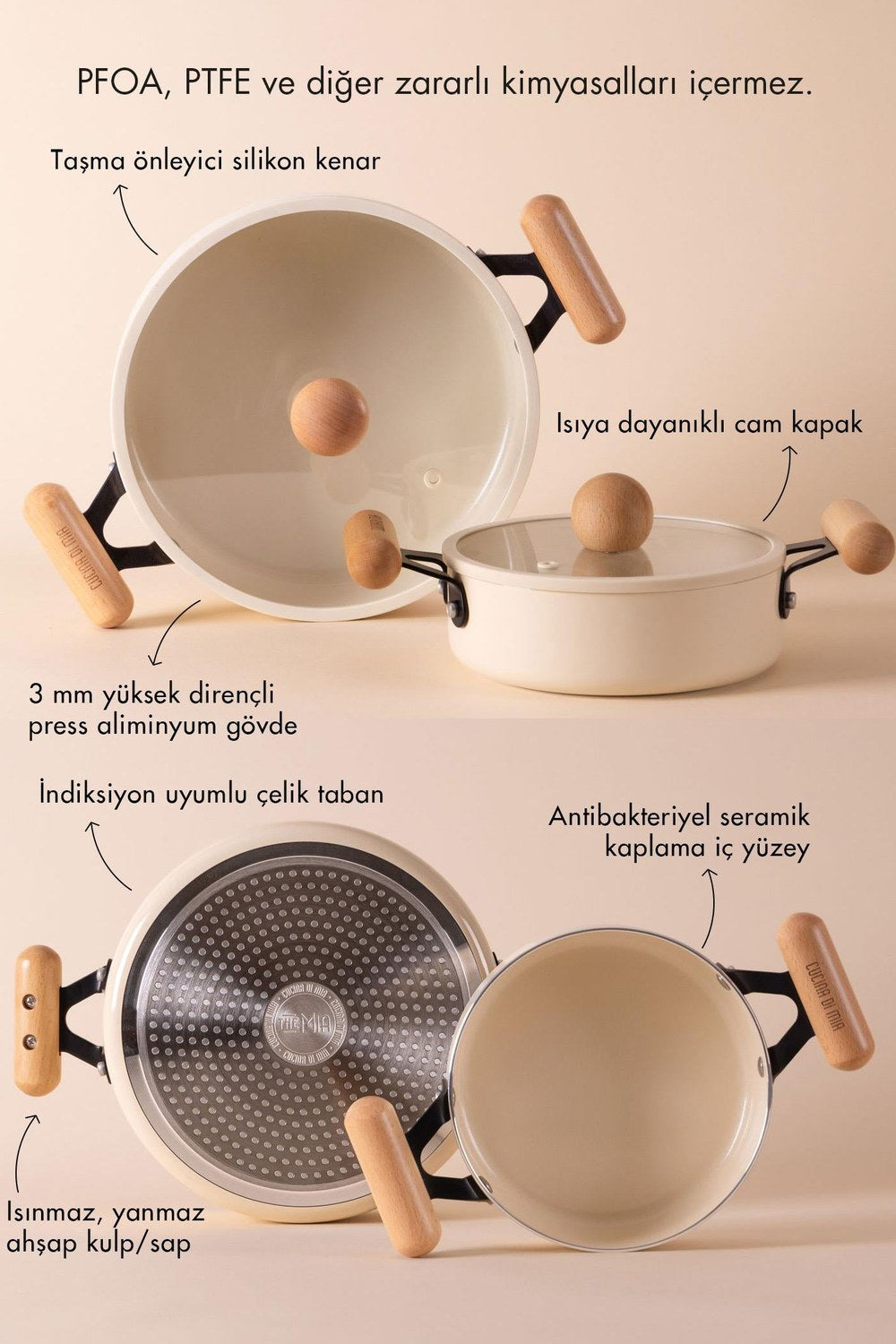 Cucina Di Mia Sığ Seramik Tencere, 26 Cm - 4