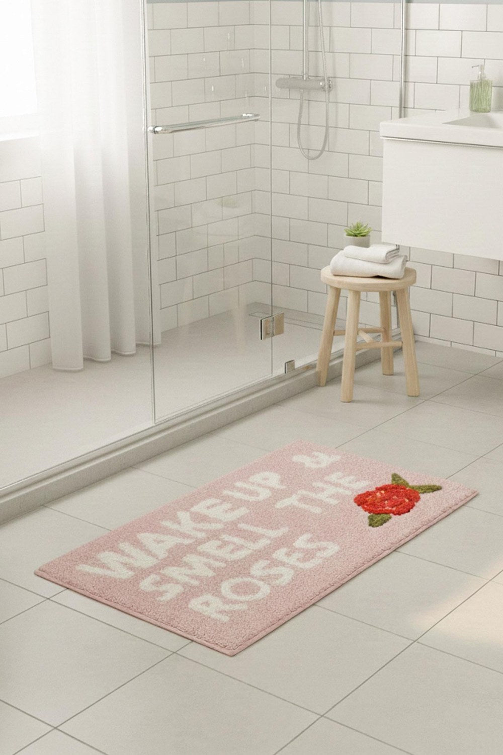 Wake Up And Smell The Roses Banyo Paspası, 60 × 100 Cm - 0