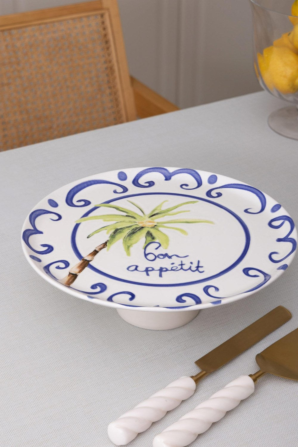 Palma Ayaklı Servis Tabağı, 30 × 10 Cm - 0
