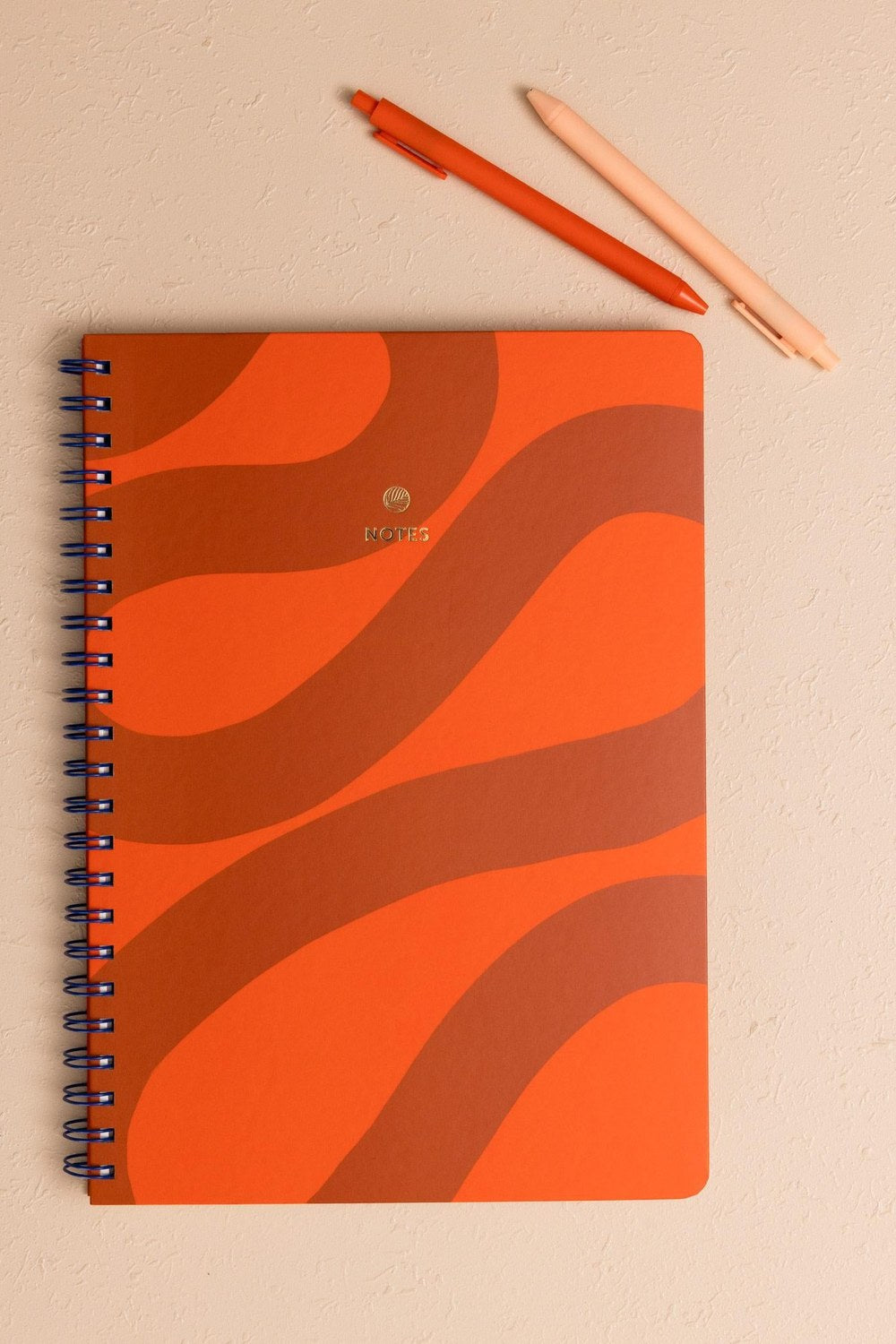 Spiralli Abstract Desenli Defter Turuncu 21x30 Cm - 0