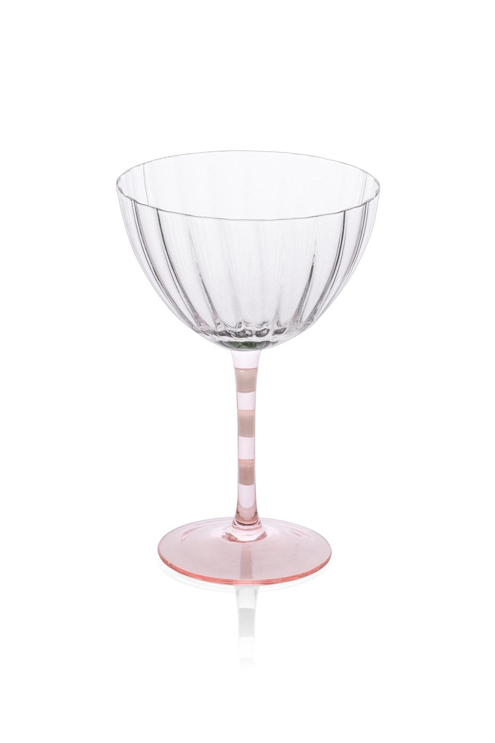 Ayaklı Cam Dondurma Kasesi, Pembe & Beyaz, 280 Ml - 2