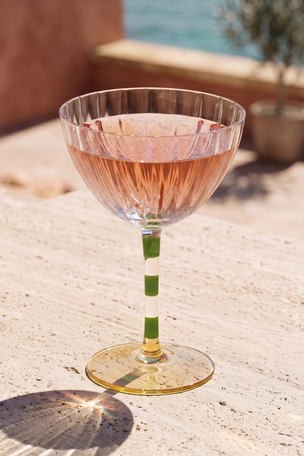 Ayaklı Cam Dondurma Kasesi, Yeşil & Sarı, 280 Ml - 1