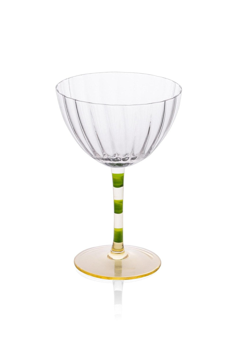 Ayaklı Cam Dondurma Kasesi, Yeşil & Sarı, 280 Ml - 2