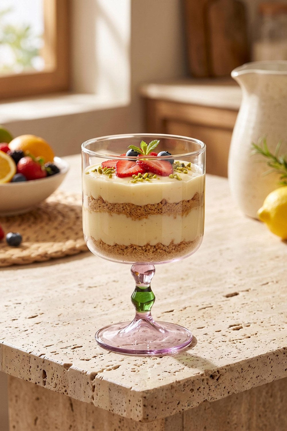 Bead Dondurmalık Ve Tatlı Sunum Kasesi Yeşil – Pembe 300 Ml - 0