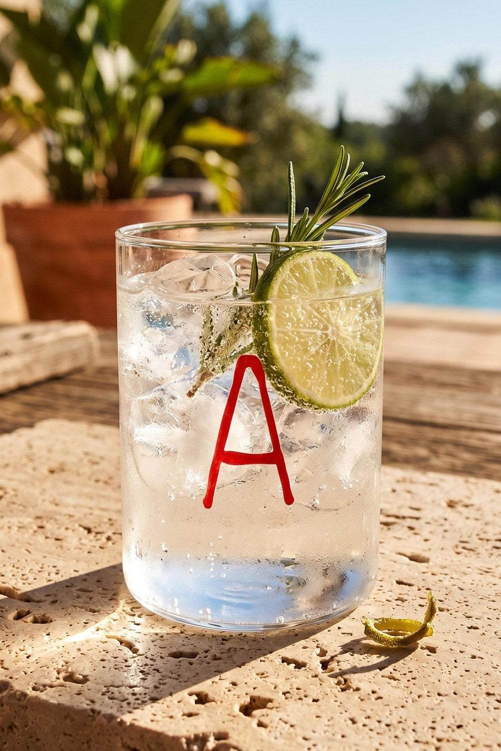 "A" Harfli Cam Su Bardağı, Kırmızı, 420 Ml - 0