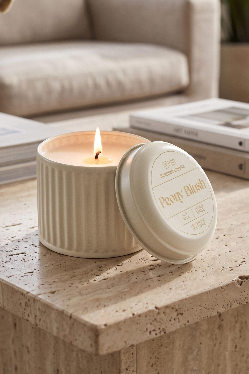 Calm Peony Blush Kokulu Mum, Krem, 600 Gr - 0