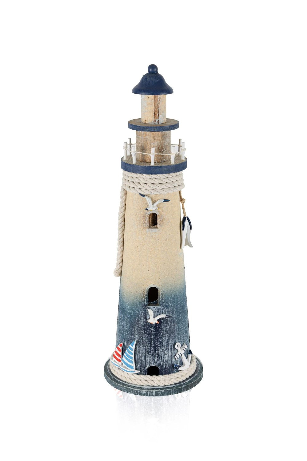 Retro Marin Deniz Feneri Halat Ve Çapa Obje, 52 Cm - 1