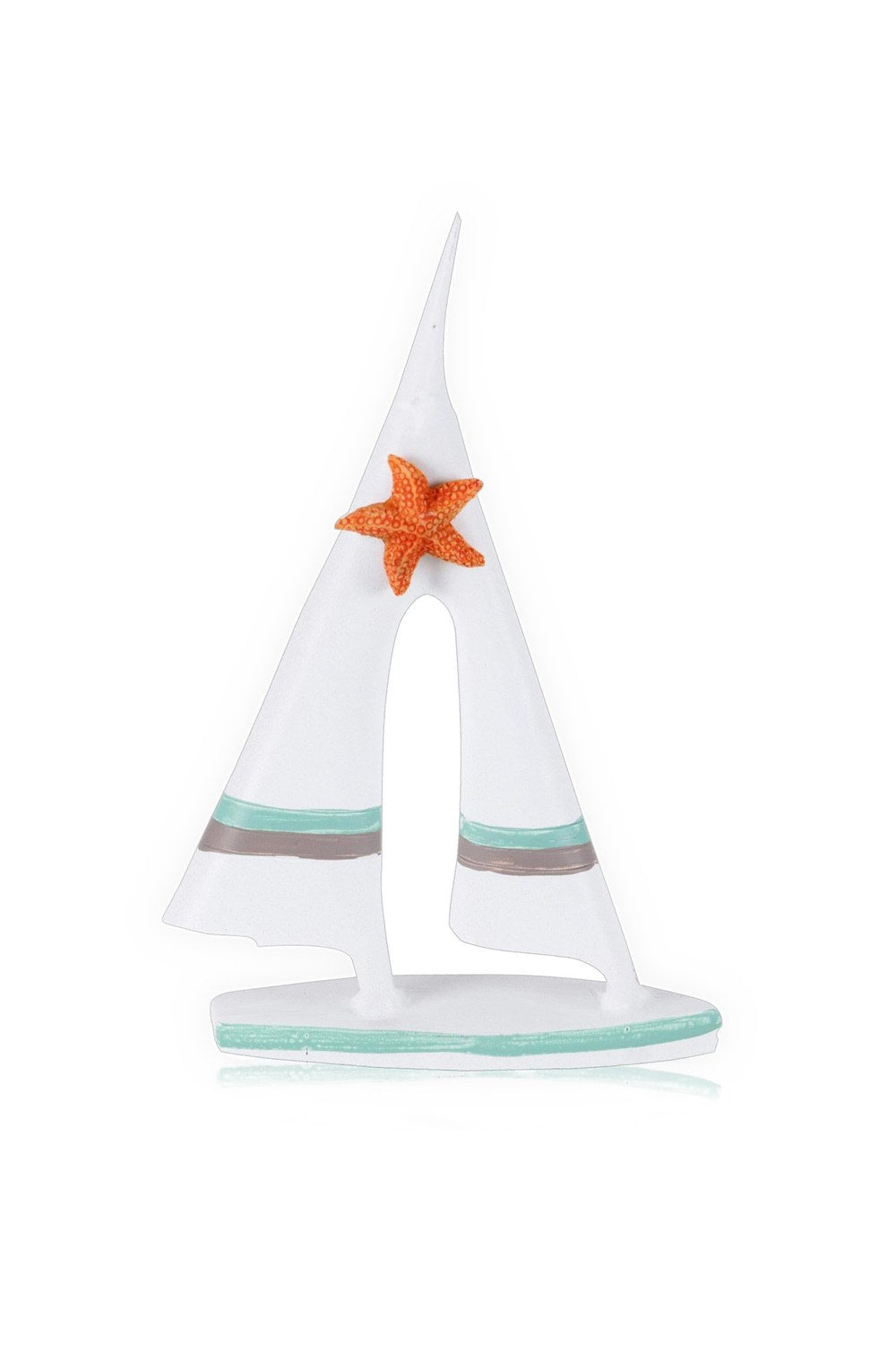 Retro Marin Çift Yelkenli, Turuncu Deniz Yıldızı Detaylı, 19 Cm - 1