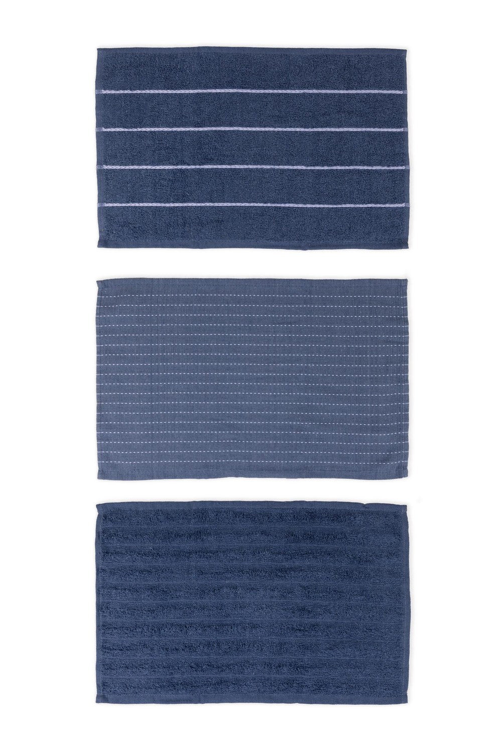 Kurulama Bezi, 3'lü Set, Mavi, 30 × 50 Cm - 1