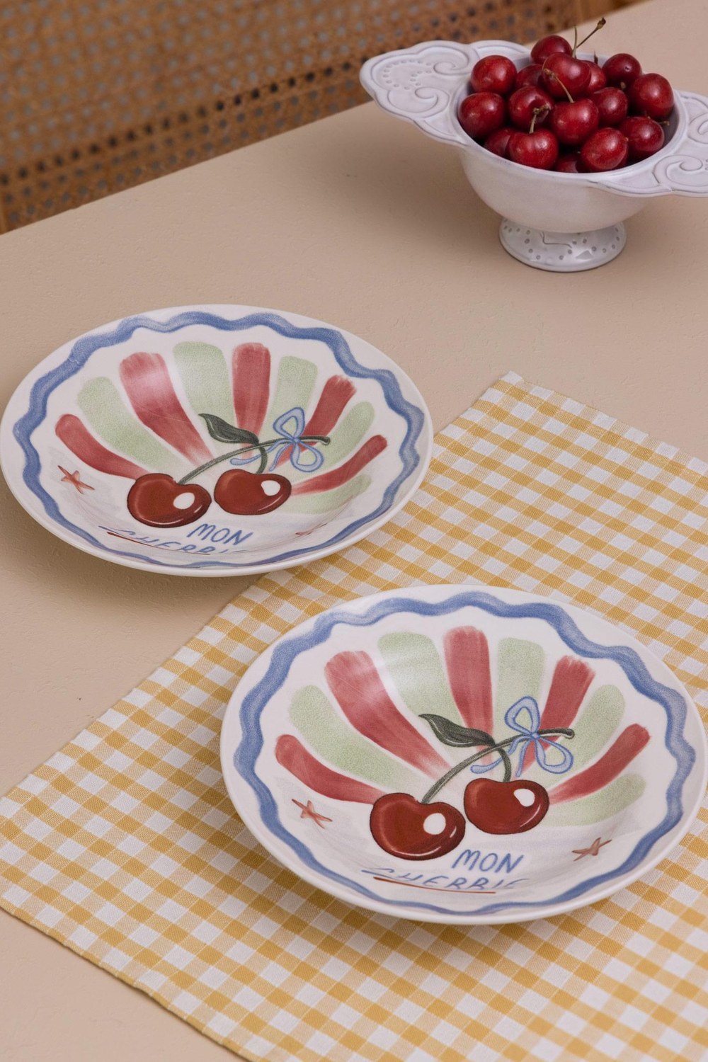 Italian Summer Mon Cherrie Yemek Tabağı, 2'li Set, 22 Cm - 1