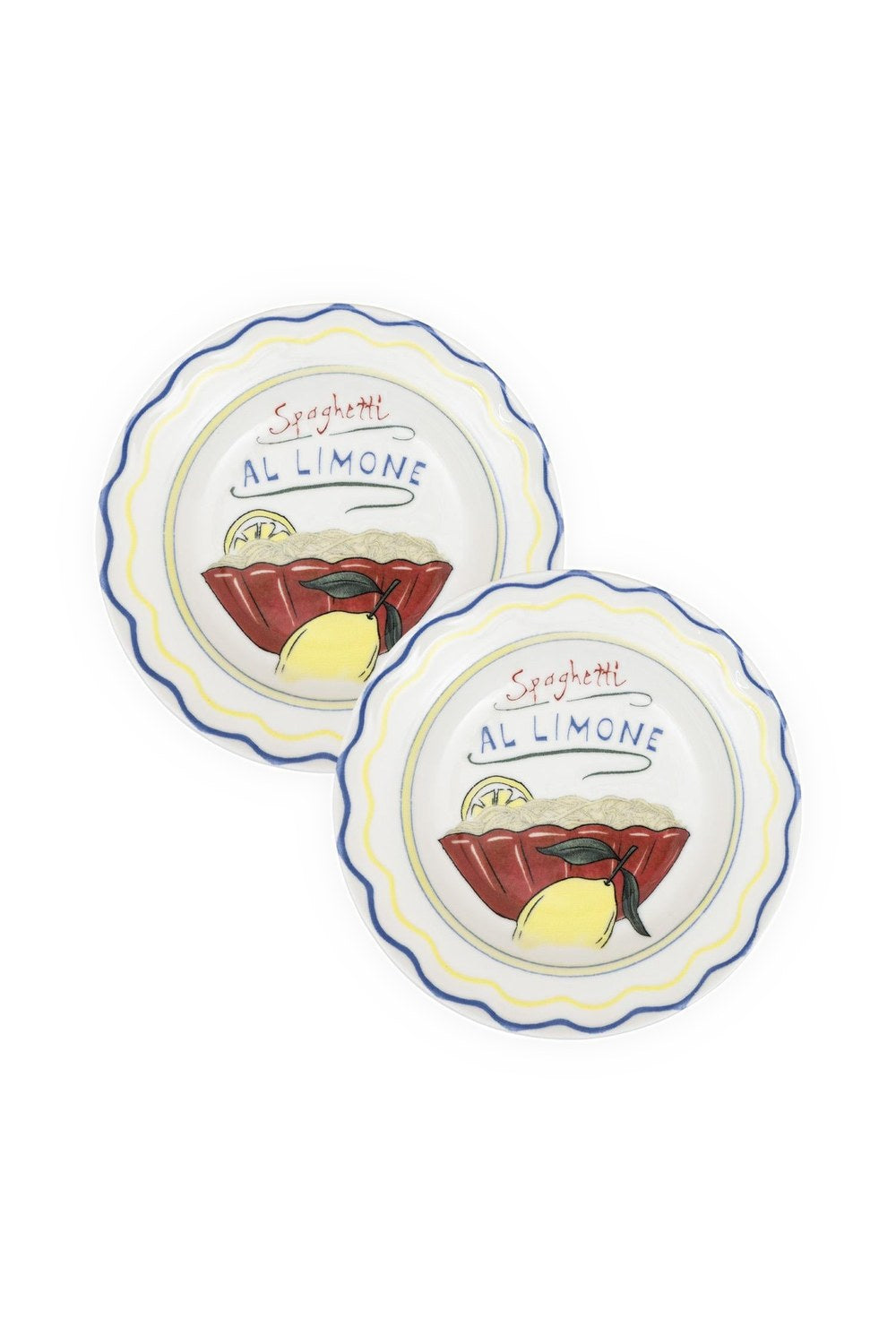 Italian Summer Spaghetti Al Limone Yemek Tabağı, 2'li Set, 22 Cm - 4