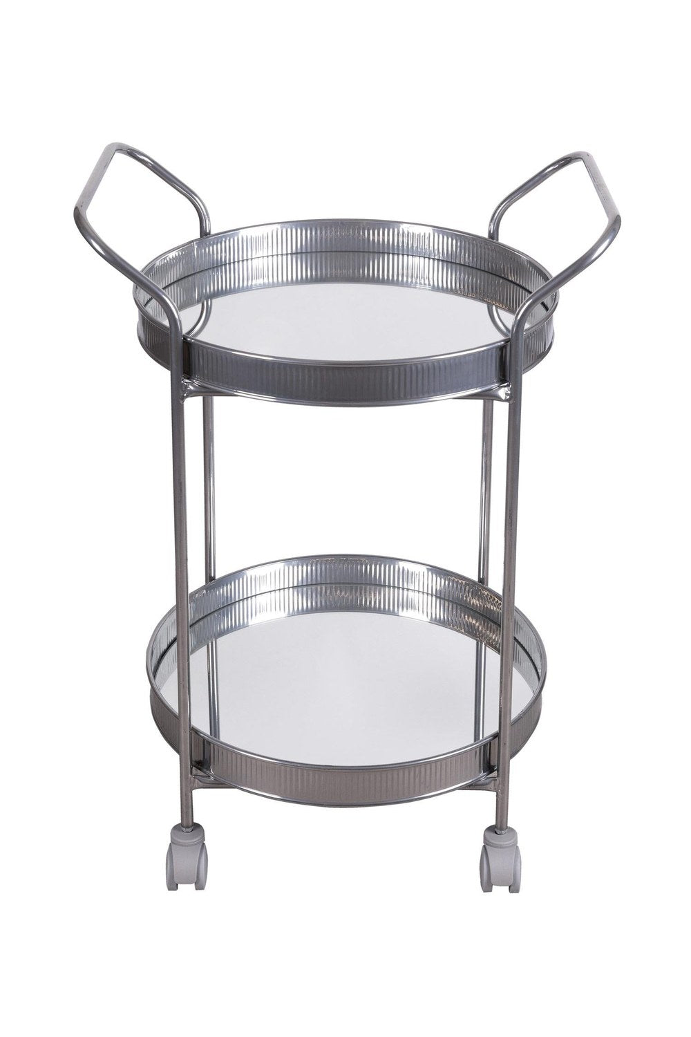 Krom Servis Arabası, 2 Raflı, Tekerlekli, 80 × 45 Cm - 2
