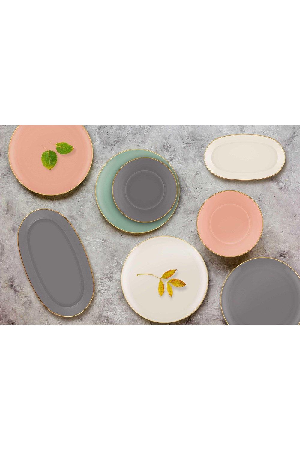 Basic Oval Servis Tabağı 2'li Set, Somon Pembe, 29 Cm - 0