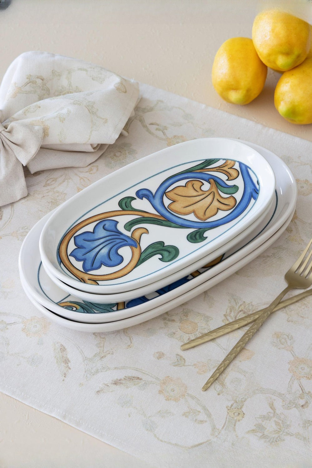 Limoncello Oval Servis Tabağı 2'li Set, Gri, 29 Cm - 4