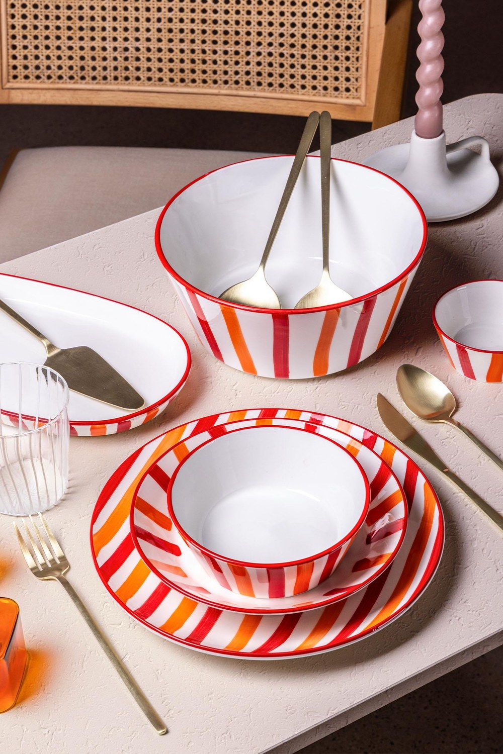 Joy Oval Servis Tabağı 2'li Set, Kırmızı, 17 × 30 × 4 Cm - 3