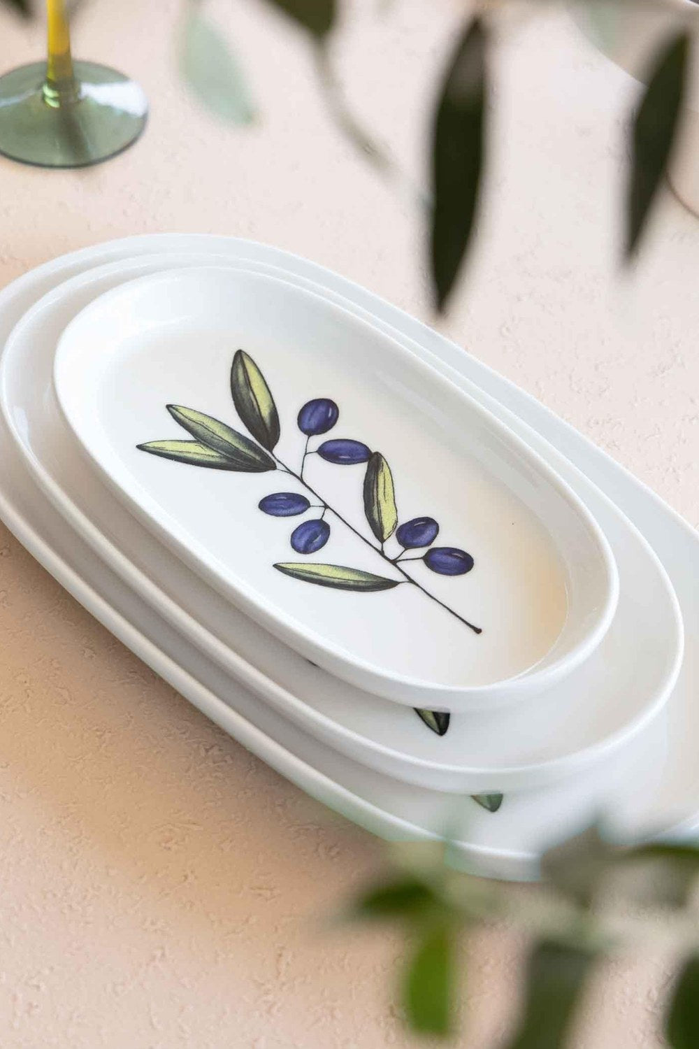 Olivos Oval Servis Tabağı 2'li, 23 × 14 Cm - 0