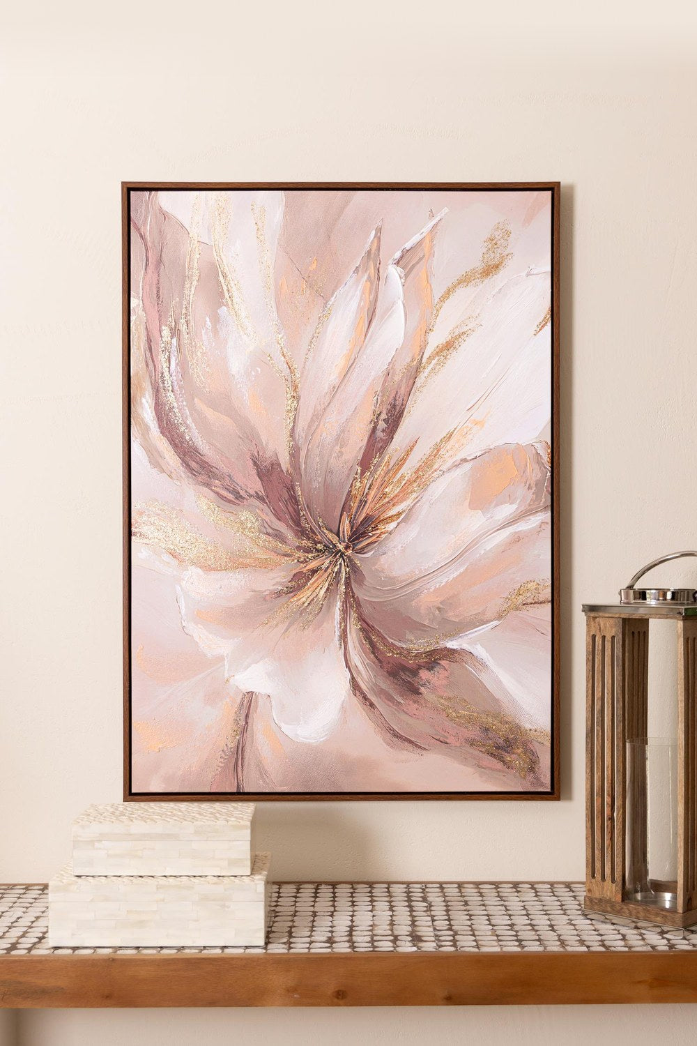 Neutral Floral Kanvas Tablo, 70 × 100 Cm - 0