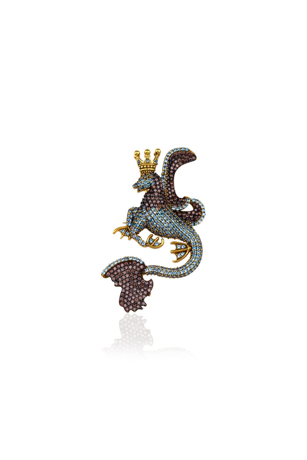 Secret Of Stamboul Kahverengi & Aqua Efsanevi Dragon Kolye/Broş - 0
